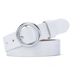 Women's Round Buckle Belt Leather Korean Version Belt