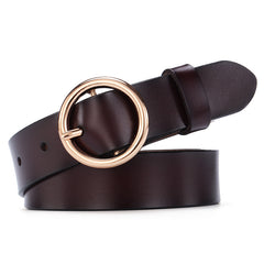 Women's Round Buckle Belt Leather Korean Version Belt