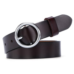 Women's Round Buckle Belt Leather Korean Version Belt