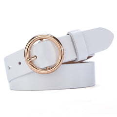 Women's Round Buckle Belt Leather Korean Version Belt