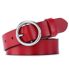 Women's Round Buckle Belt Leather Korean Version Belt