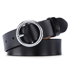 Women's Round Buckle Belt Leather Korean Version Belt