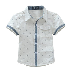 Printed Cotton Boys' Shirts for Middle-Aged Boys - Stylish Short Sleeve Shirt for Summer