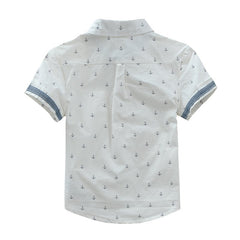 Printed Cotton Boys' Shirts for Middle-Aged Boys - Stylish Short Sleeve Shirt for Summer