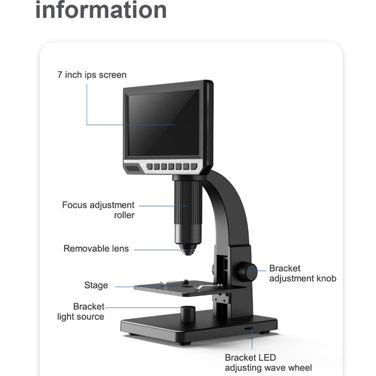 7 Inch HD Digital Microscope - Farefe