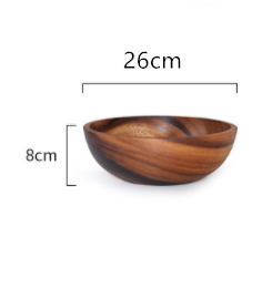 Acacia Wood Bowl - Wooden Tableware for Drinking Tea (Set of 5 Sizes) - Farefe