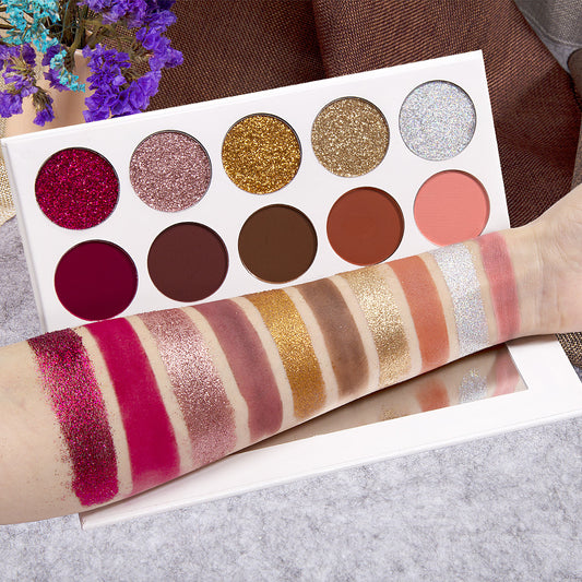 Super Color 10-Shade Eyeshadow Palette for High Quality and Long-lasting Looks
