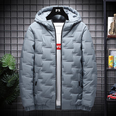 Men's Short Hooded Cotton Jacket - Warm and Stylish