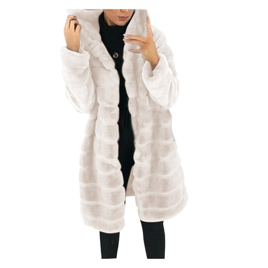 Jacket Winter White Solid Long Coat for Women - Big Size Coat
