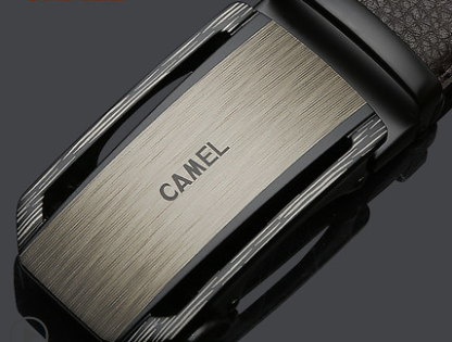 Camel Belt Men'S Leather Automatic Buckle Belt Cowhide Belt Casual Men'S Trouser Belt - Farefe