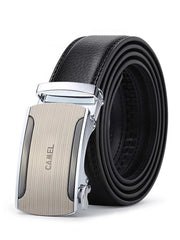 Camel Belt Men'S Leather Automatic Buckle Belt Cowhide Belt Casual Men'S Trouser Belt - Farefe