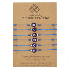 7-Pack Blue Evil Eye Bracelets: Ward Off Negative Energy in Style!