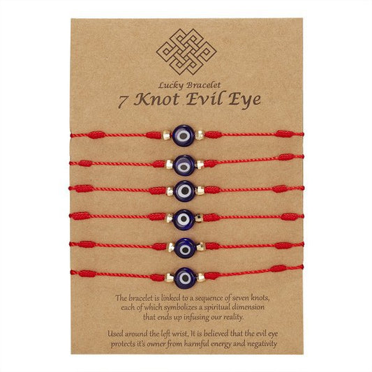 7-Pack Blue Evil Eye Bracelets: Ward Off Negative Energy in Style!