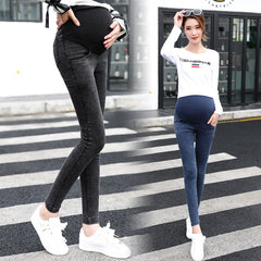 Stay Stylish and Comfortable with Korean Washed Denim Maternity Pants for Fall