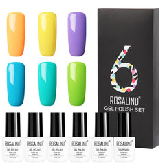 6 Colors Set Solid Color Gel Polish Set Nail Polish Gift Box Manicure - Farefe