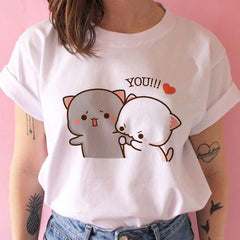 Fashion Harajuku Kawaii Women Ullzang Punk Tshirt Cartoon Cute Anime Tee - Farefe