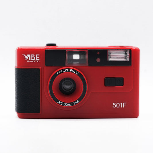 Brand new German VIBE 501F Non-Disposable Retro Film Camera 135 Film with Flash - Farefe