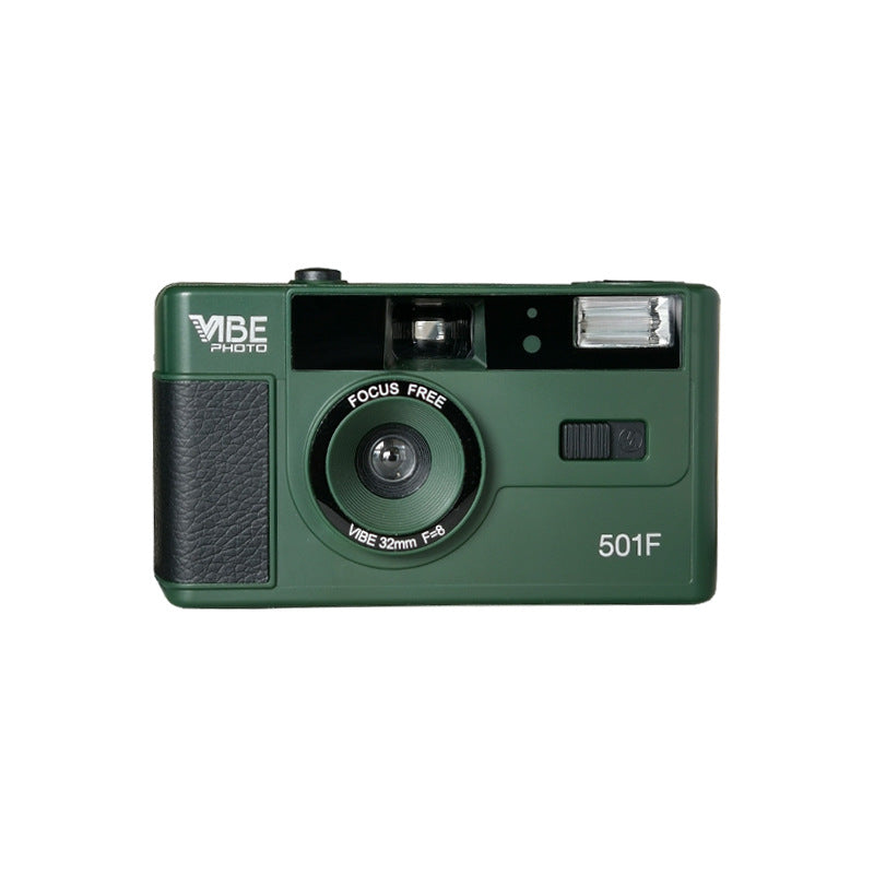 Brand new German VIBE 501F Non-Disposable Retro Film Camera 135 Film with Flash - Farefe