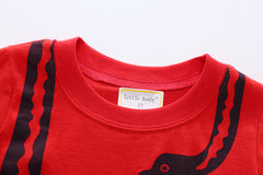 Kids Dinosaur Print Summer Short Sleeve Shirt