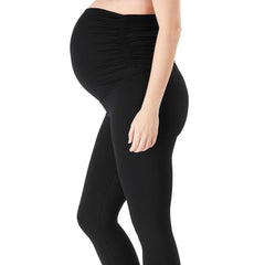Stay Stylish and Comfortable with Colored Cotton Waist Folds Maternity Leggings