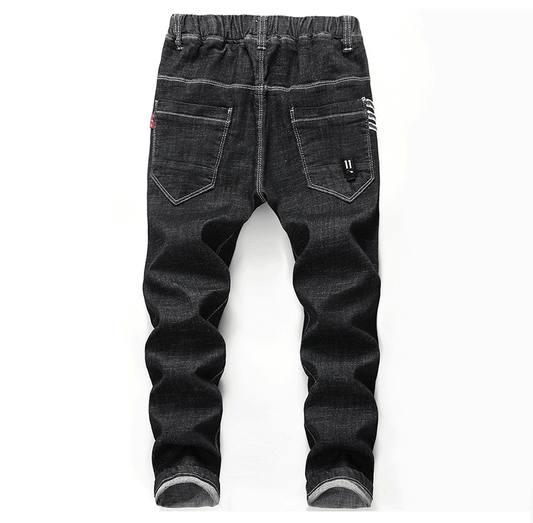 Pants with tucked-in legs for boys - cotton fabric, various sizes: 130-170, 77-98 cm length, 44-48 cm waist, 82-98 cm hip, 46-55 cm thigh. Suitable for casual and everyday wear. Men's clothing.