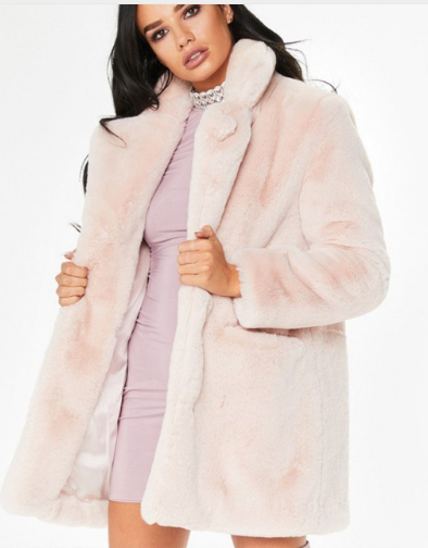 Women's Faux Fur Coat - Long Sleeve Warm Thick Wave Jackets, Plus Size Coat for Winter. Available in Black, Yellow, Rose Red. Autumn 2018 Collection, England Style, Made with Artificial Fur. - Farefe