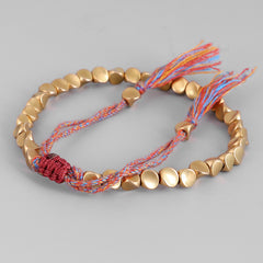 Handmade Copper Beads Lucky Rope Bracelet: Embrace Elegance and Style