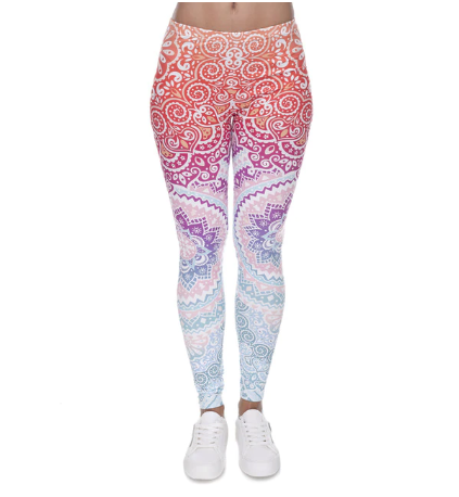 Printed Stretch Pants for Women - Breathable, Slim Fit Yoga Leggings with Anti-Wire Removal Pattern (Size: Waist 60-88cm, Hip 96-116cm, Length 92cm) - Farefe