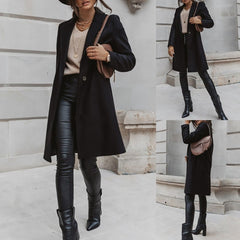 Women's Oversize Bomber - Casual Long Sleeve Lapel Collar Overcoat