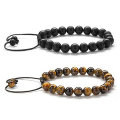 Stylish Tiger Eye Bracelets for Couples: Perfect Matching Agate Beads Bracelet