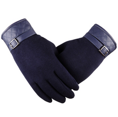 Winter Warm Cashmere Mittens- Monochrome Embroidery- Touch Screen Gloves