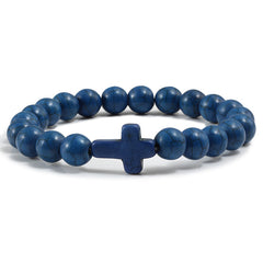 Stunning Blue Turquoise Cross Bracelet for a Timeless Style - Farefe