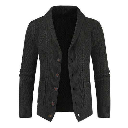 Men's Fashion Knitted Cardigan V Neck Loose Thick Sweater Jacket - Farefe