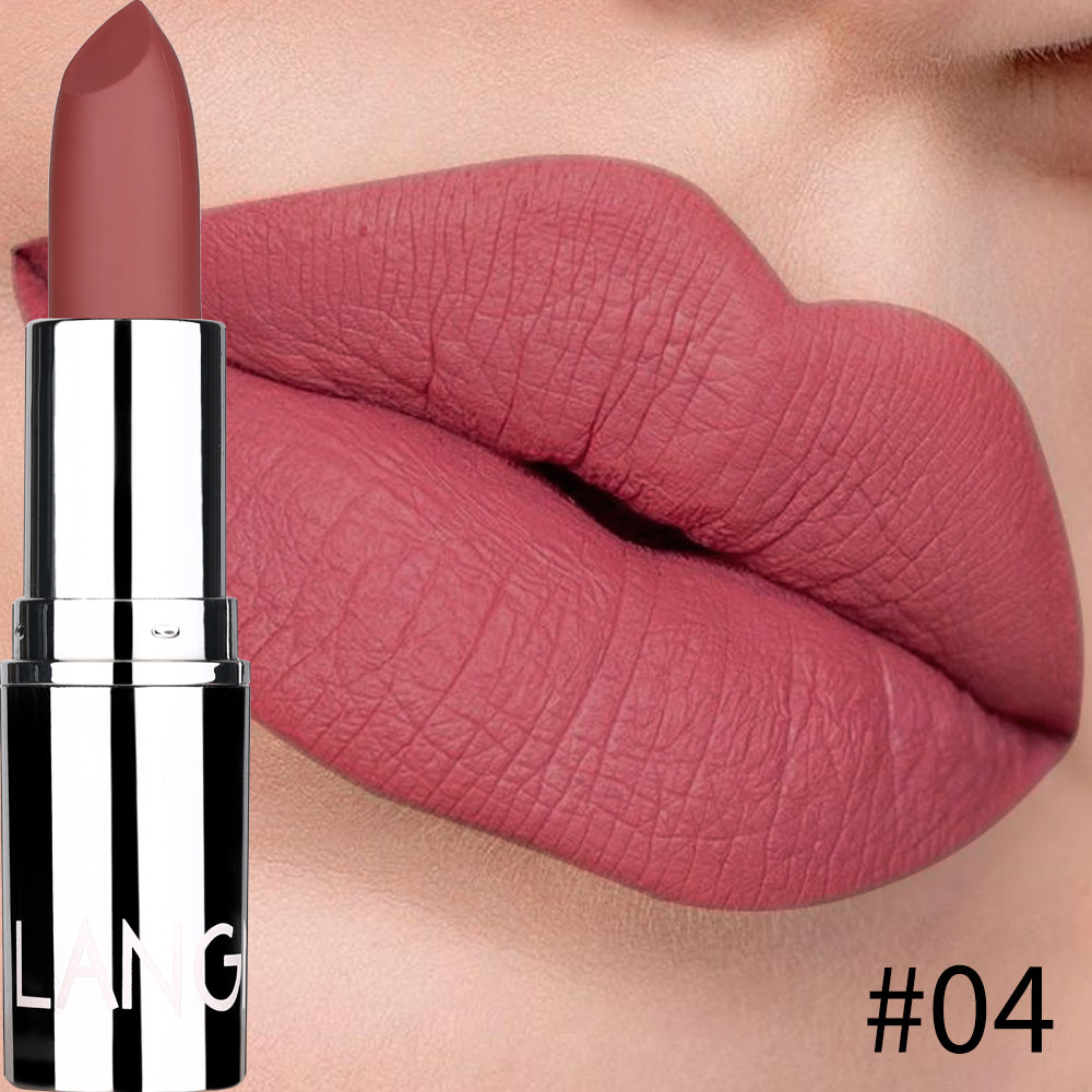 Silver Matte Bullet Lipstick - Long-lasting, Non-stick, Moisturizing Solid Lipstick