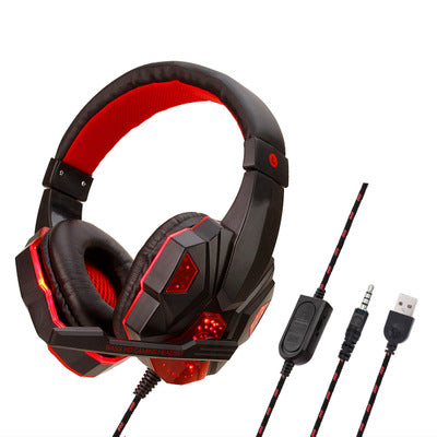 Gaming Headphones with Microphone - Wired Headsets for PC - 3.5mm Plug - Head-mounted Design - Braided Wire - Adjustable Volume+Microphone