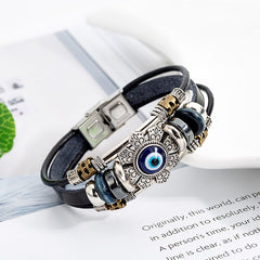 Exude Exotic Charm with Turkish Blue Eye Alloy Bracelet