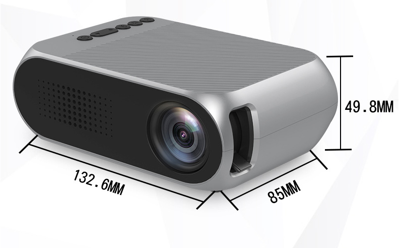 HD 1080P Mini Home Pico Projector | Front Projection | 320x240 Resolution | LED Projection Lens | 20-80 inch Drawing Size | Supports USB, TF Card, AV Connection | Compatible with HDMI, DVD, Computer, Mobile Phone - Farefe
