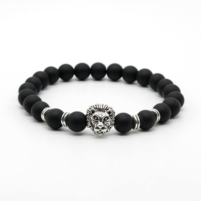King of the Jungle: Lion Carved Stone Bracelet for Strength and Style - Farefe