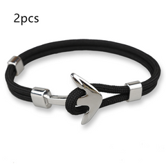 Black Pirate Anchor Bracelet: A Stylish Hand Strap Gift with a Nautical Twist - Farefe