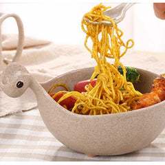 Cute Dinosaur Wheat Straw Bowls for Kids - Eco-friendly, Lightweight, and Non-slip