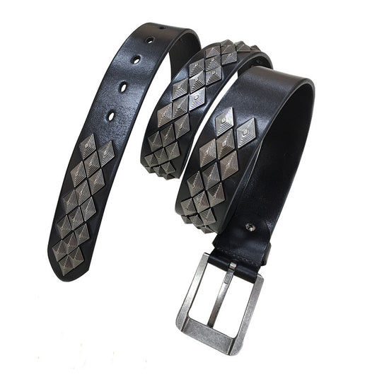 Rivet Leather Belt for Men and Women