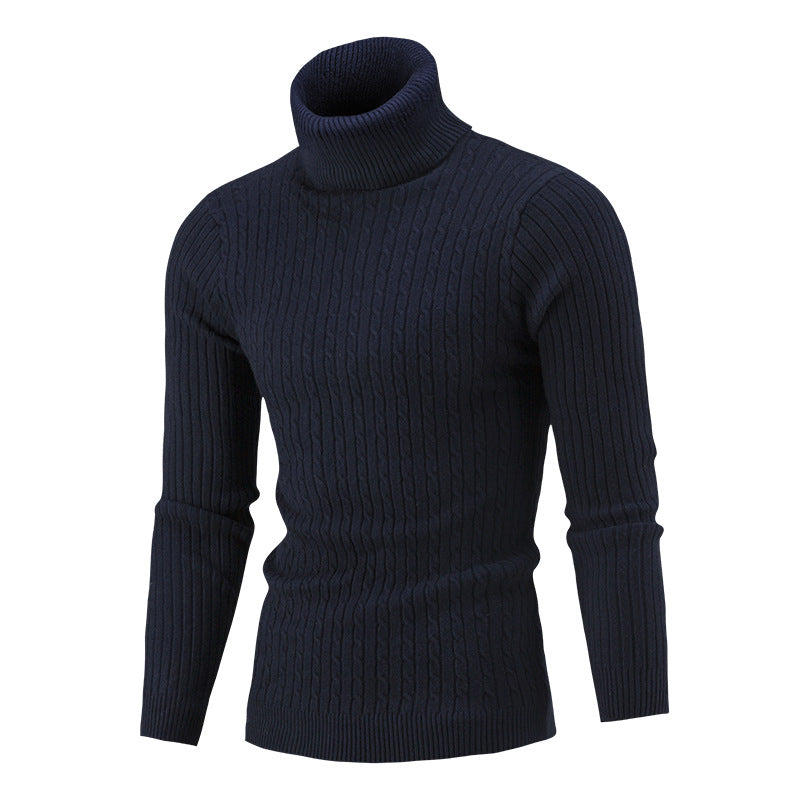 Sweater Twist Knit Sweater Slim-fit High Neck Knit - Farefe