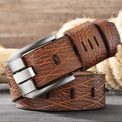 Premium Double-Skin Leather Men's Belt for Versatile Style