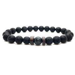 Stylish Black Volcanic Stone Bracelet for Men: Elevate Your Look!