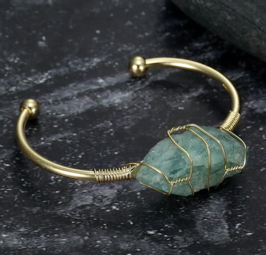 Embrace Timeless Elegance with this Stunning Natural Gemstone Bangle - Farefe