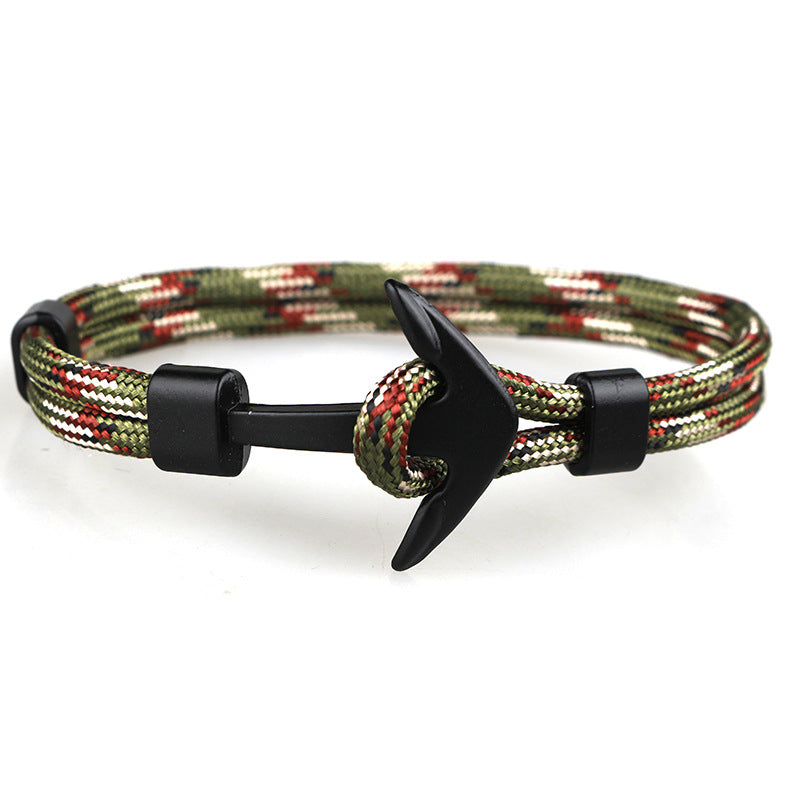 Black Pirate Anchor Bracelet: A Stylish Hand Strap Gift with a Nautical Twist - Farefe