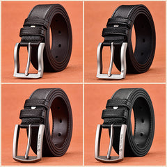 Premium Two-Layer Cowhide Weave D-Shaped Alloy Buckle Belt