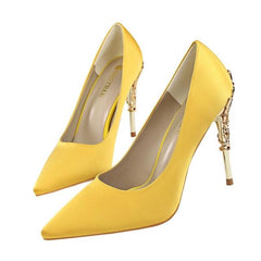 LAKESHI Elegant Metal Plated Wedding Shoes - 10cm Heel Height, 0.5cm Waterproof Thickness - Farefe
