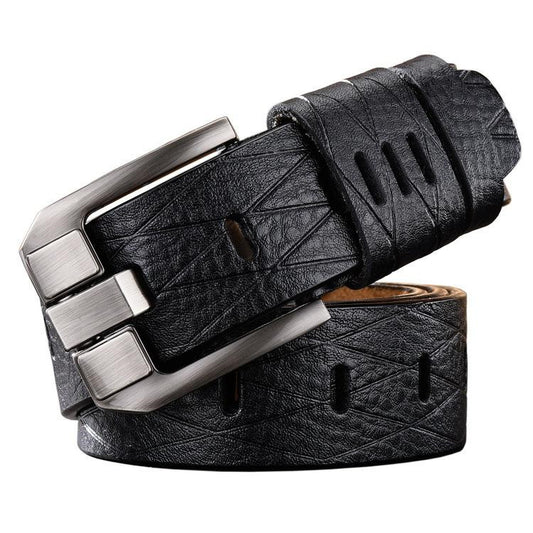 Premium Double-Skin Leather Men's Belt for Versatile Style