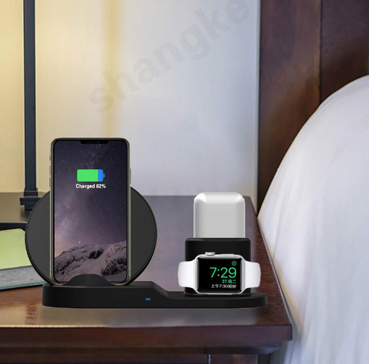 3-in-1 Wireless Charger for Apple: Fast Charging, Clutter-Free Design, Support for iPhone, Airpods, and Apple Watch - Farefe
